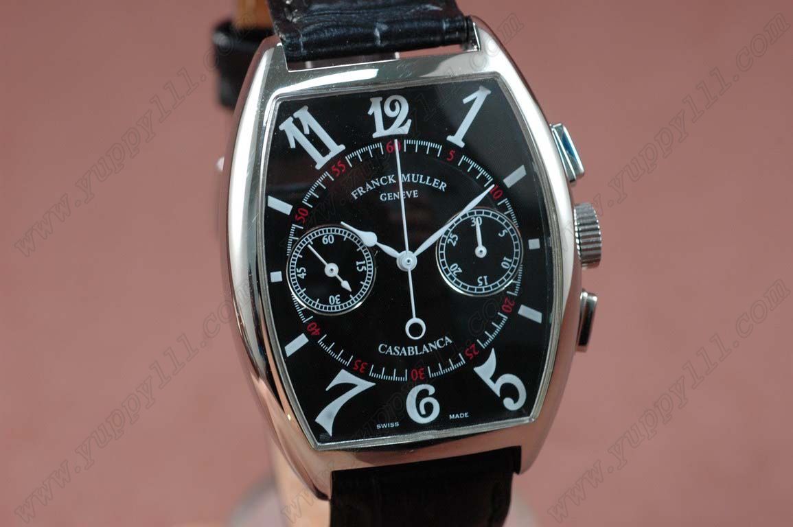 フランクミュラーFranck Muller Watches Casablanca Chronograph SS Black, Working Chronograph手巻き