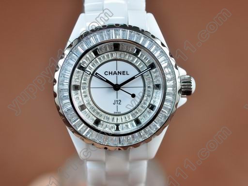 シャネルChanel J12 Joaillerie Ladies White/Black/Clear Jap Quartzクオーツ