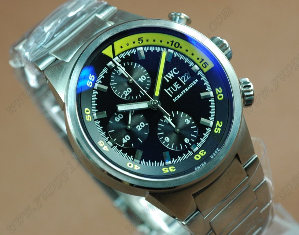 IWC Aquatimer Chrono 371918 SS/SS Black A-7750自動巻き