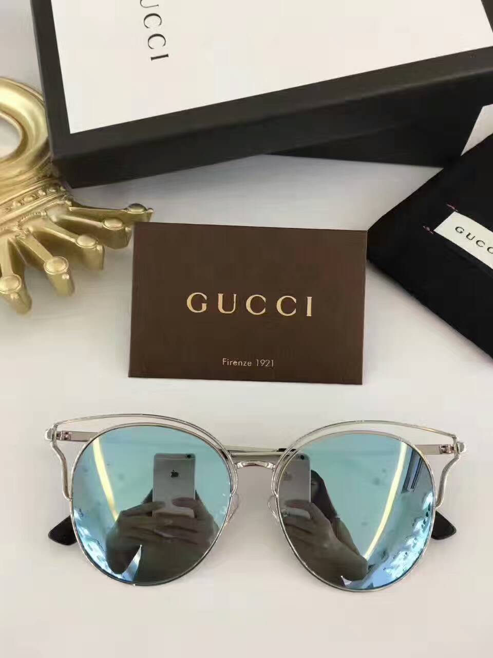 グッチコピー サングラス 2024新作GUCCI レディース ビッグフレーム サングラス gg177713-2