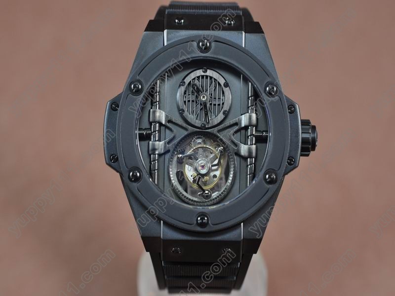 ウブロHublot Big Bang King Power PVD/RU Black Tourbillon Asian Manual Handwindトゥールビヨン