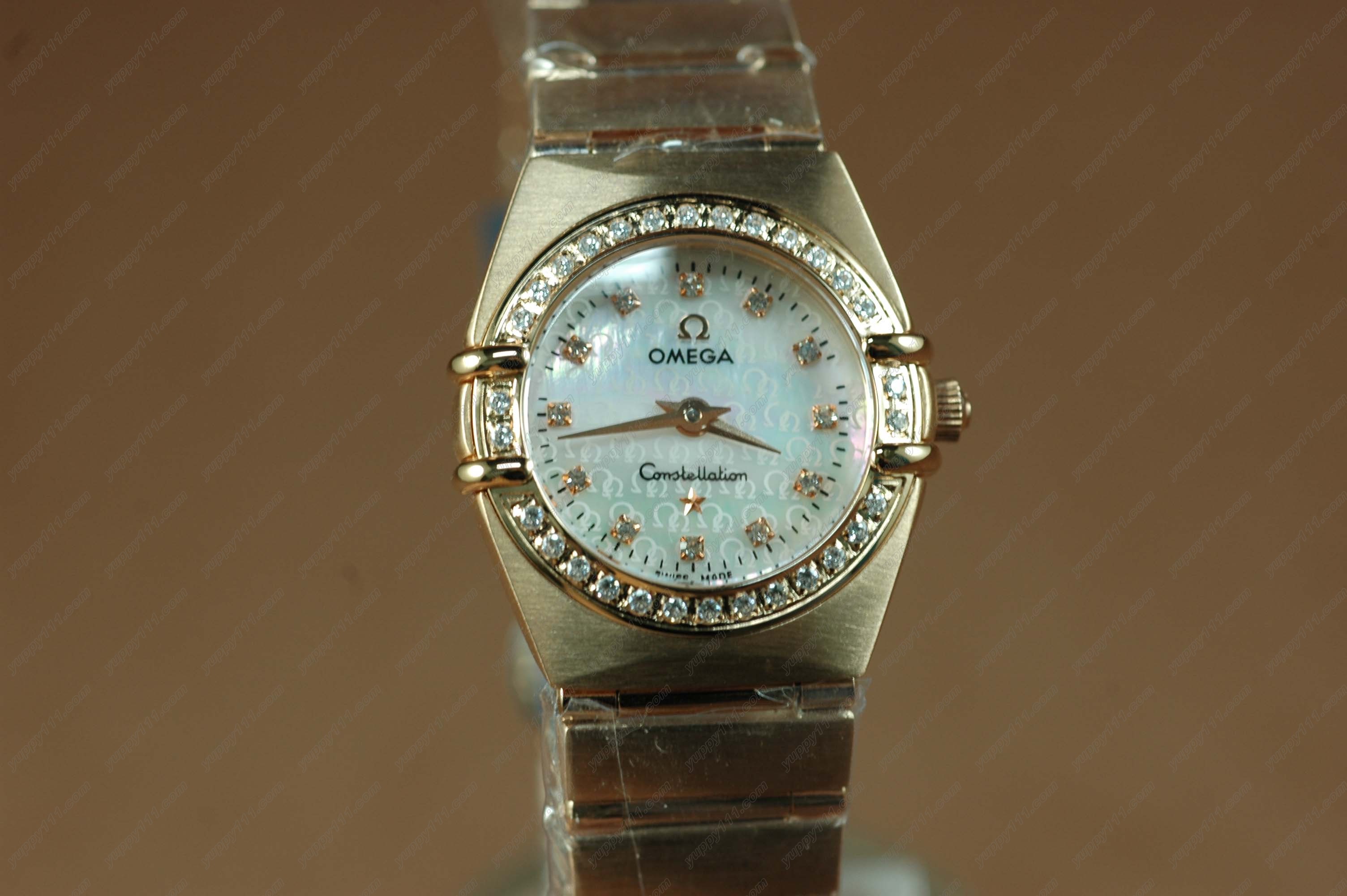 オメガ Omega 18K Wrapped TT Constellation Ladies Insignia Wht Diamクオーツ