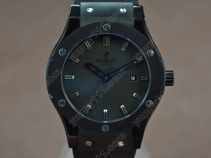 ウブロHublot Big Bang 45mm PVD/RU Black dial Asia Eta 2824-2 Auto自動巻き