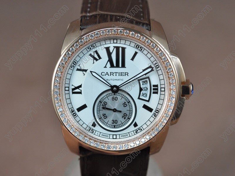 カルティエCartier Calibre de cartier RG/Diam/LE White Asia Automatic自動巻き