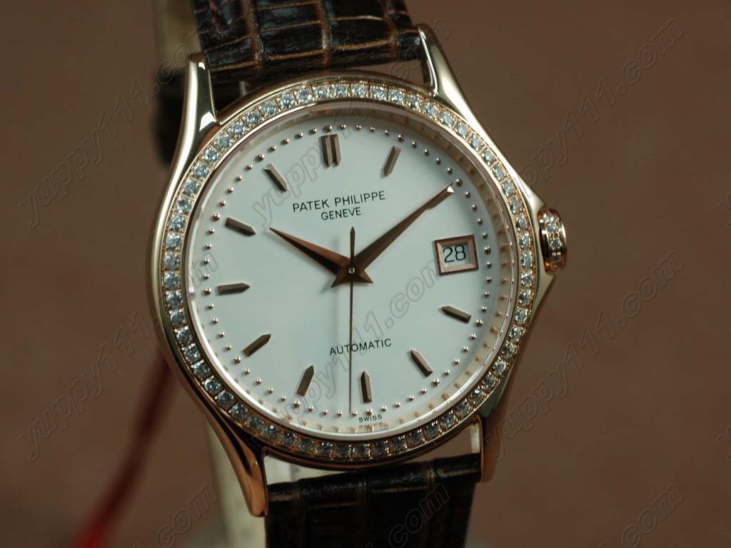 パテックフィリップPatek Philippe Classics Complications RG Case White Dial Asian 2824自動巻き