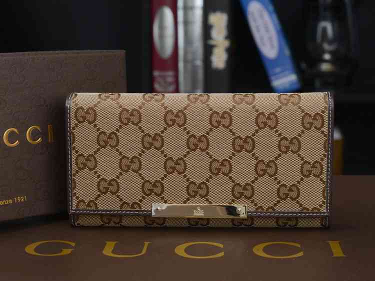 グッチコピー 財布 GUCCI 2014秋冬新作 GG柄 キャンバス 高品質 耐久性 男女兼用 長財布 三つ折財布 112716-2