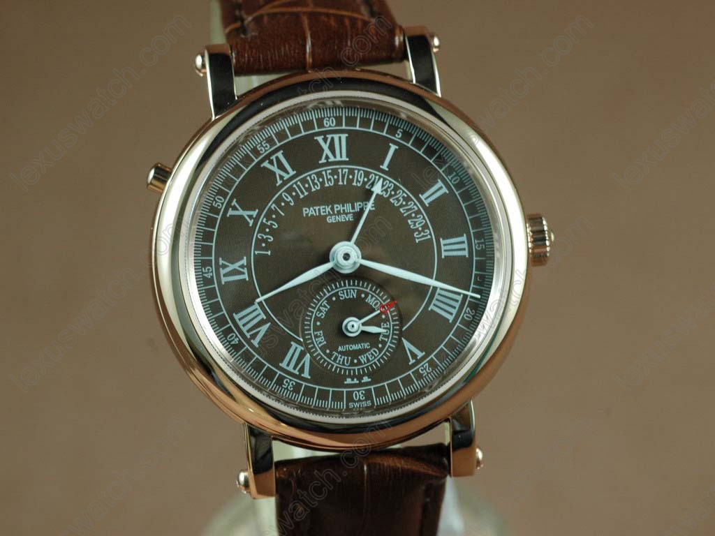 パテックフィリップPatek Philippe Calastrava Classic RG Case Brown Dial Brown Strap Japan Automatic自動卷き