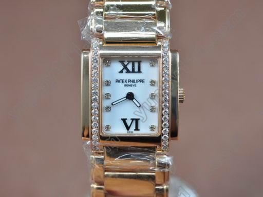 パテックフィリップPatek Philippe Ladies 24 Hours Single Diamonds RG MOP Wht Swiss Quartzクオーツ腕時計