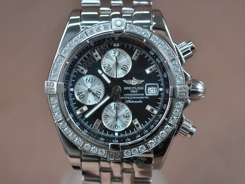 ブライトリングBreitling Chronomat Evolution SS Black/Diam Asia 7750 28800bph自動巻き