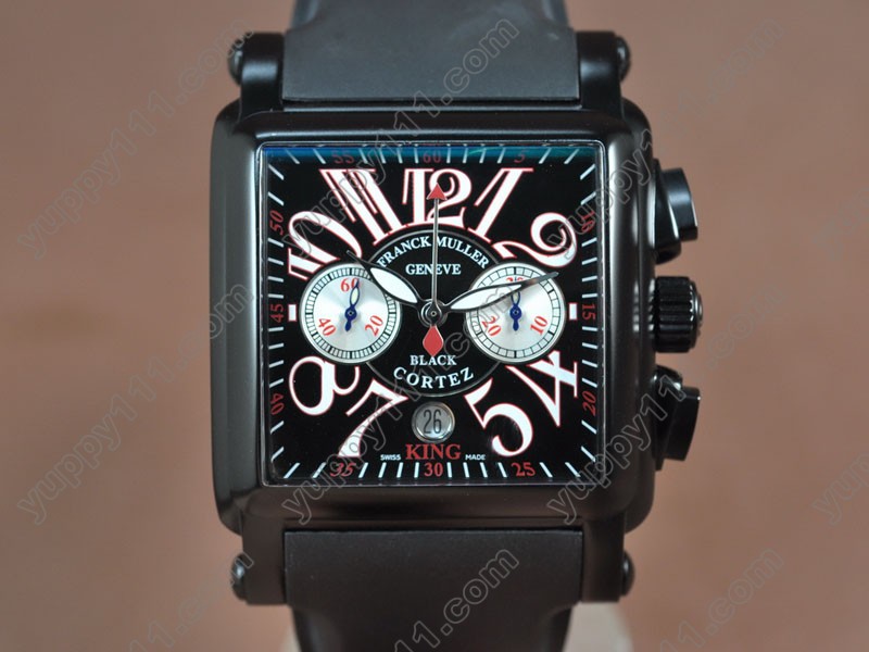 フランクミューラーFranck Muller Black King Conquistador PVD/RU Black dial A-7750自動巻き