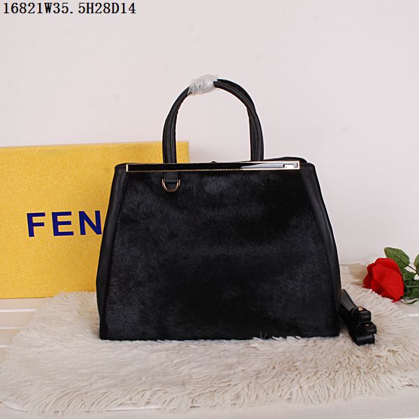 フェンディコピーバッグ 2014秋冬新作 FENDI ホースヘア 通勤·通学や旅行など 2way レディース ハンドバッグ 大容量 ブラック 16821-5