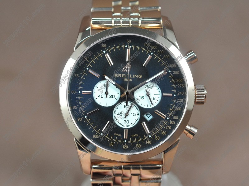 ブライトリングBreitling Transocean Chrono RG Black dial Jap-OS20 クォーツストップウォッチ