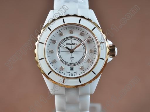 シャネルChanel J12 TT White Ceramic Diam Markers Ladies Japanese Quartクオーツ