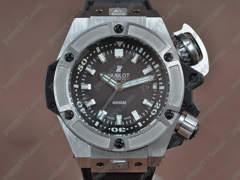 ウブロHublot King Power Oceangraphic 4000m SS/RU Black dial A2824-2自動巻き