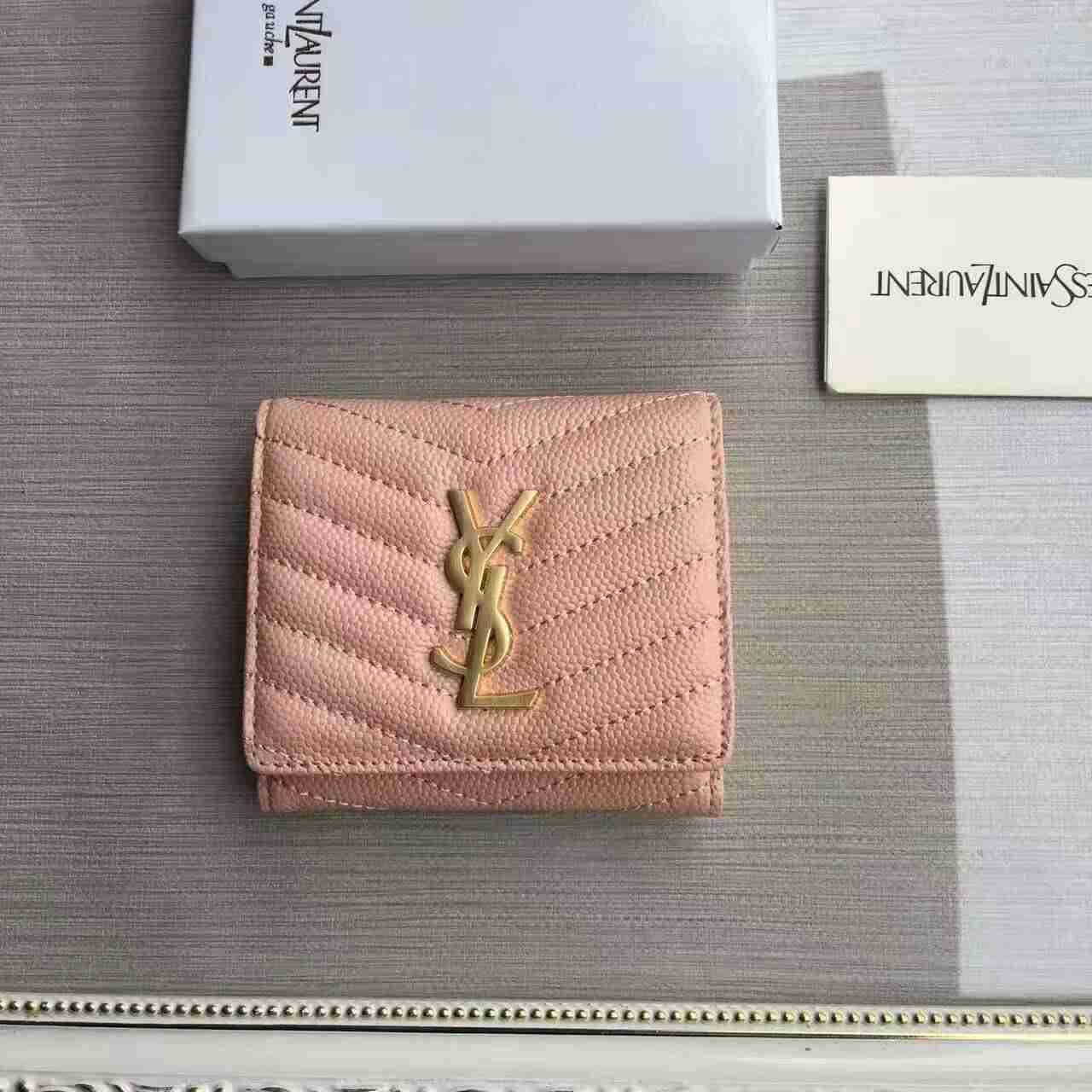 サンローランコピー 財布 Yves Saint Laurent 2024最新作 人気 小銭入れ レディース 三つ折財布 350501-3