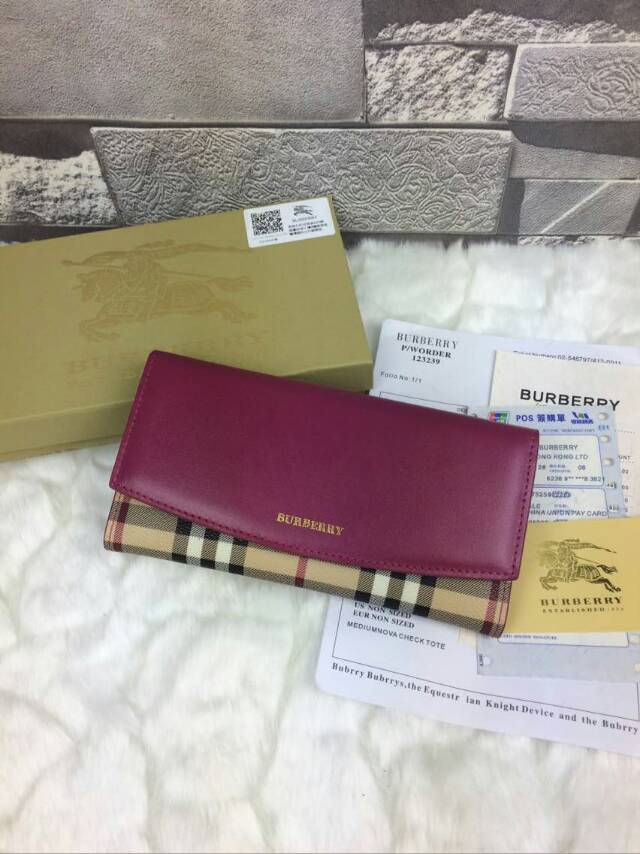 バーバリーコピー 財布 2024春夏新作 BURBERRY レディース チェック柄 二つ折り長財布 buwallet150531-4