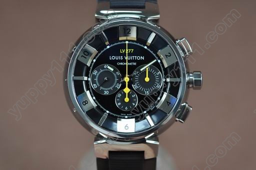 ルイヴィトンLouis Vuitton Tambour 227 Chrono SS/RU Blk A-7750腕時計