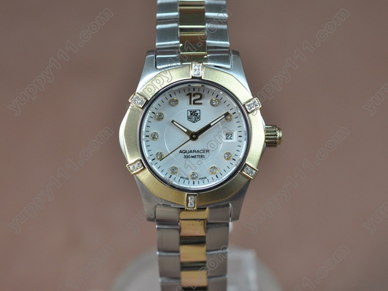 タグホイヤーTag Heuer Aquaracer Ladies TT/Diam White dial Swiss Eta Quartzクオーツ