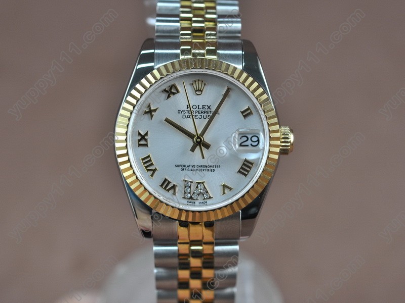 ロレックスRolex Date Just Mid TT White Swiss Eta 2836-2自動巻き