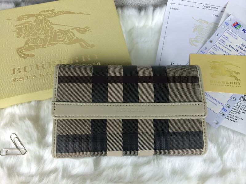 バーバリーコピー 財布 2024春夏新作 BURBERRY 男女兼用 チェック柄 三つ折長財布 buwallet150611-10