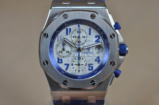 オーデマ・ピゲAudemars Piguet Royal Oak Chronograph SS/LE Wht/Blue A-7750 Sec@12自動巻き