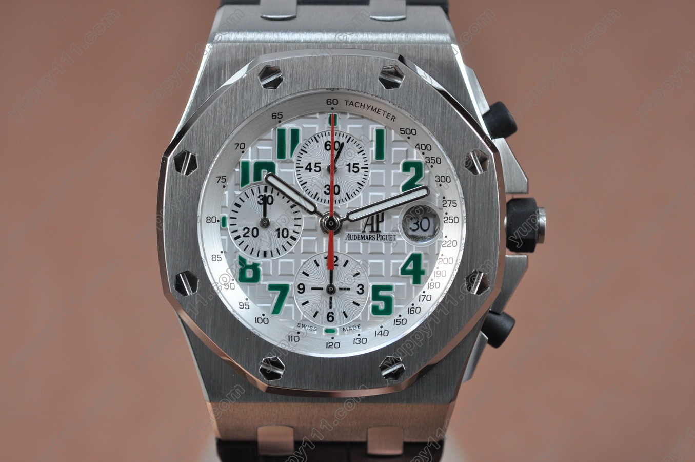 オーデマ・ピゲAudemars Piguet Royal Oak Chrono Pride Of Mexico SS/RU Wht/Green A-7750自動巻き