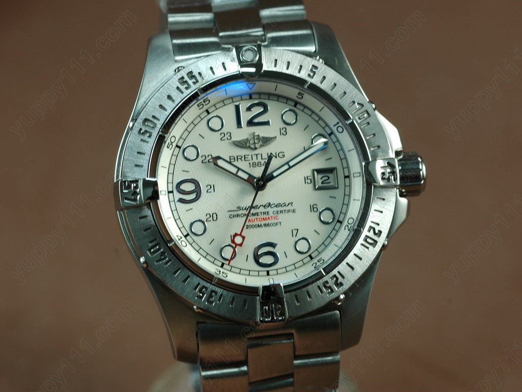 ブライトリングBreitling Superocean Steelfish SS White Asia Eta 2836-2自動卷