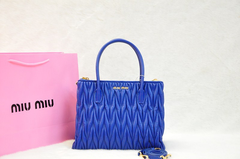 ミュウミュウコピー バッグ MIUMIU 2014春夏新作 サファイア レディース 2way ラムスキン ハンドバッグ/ショルダーバッグ 0941a-7