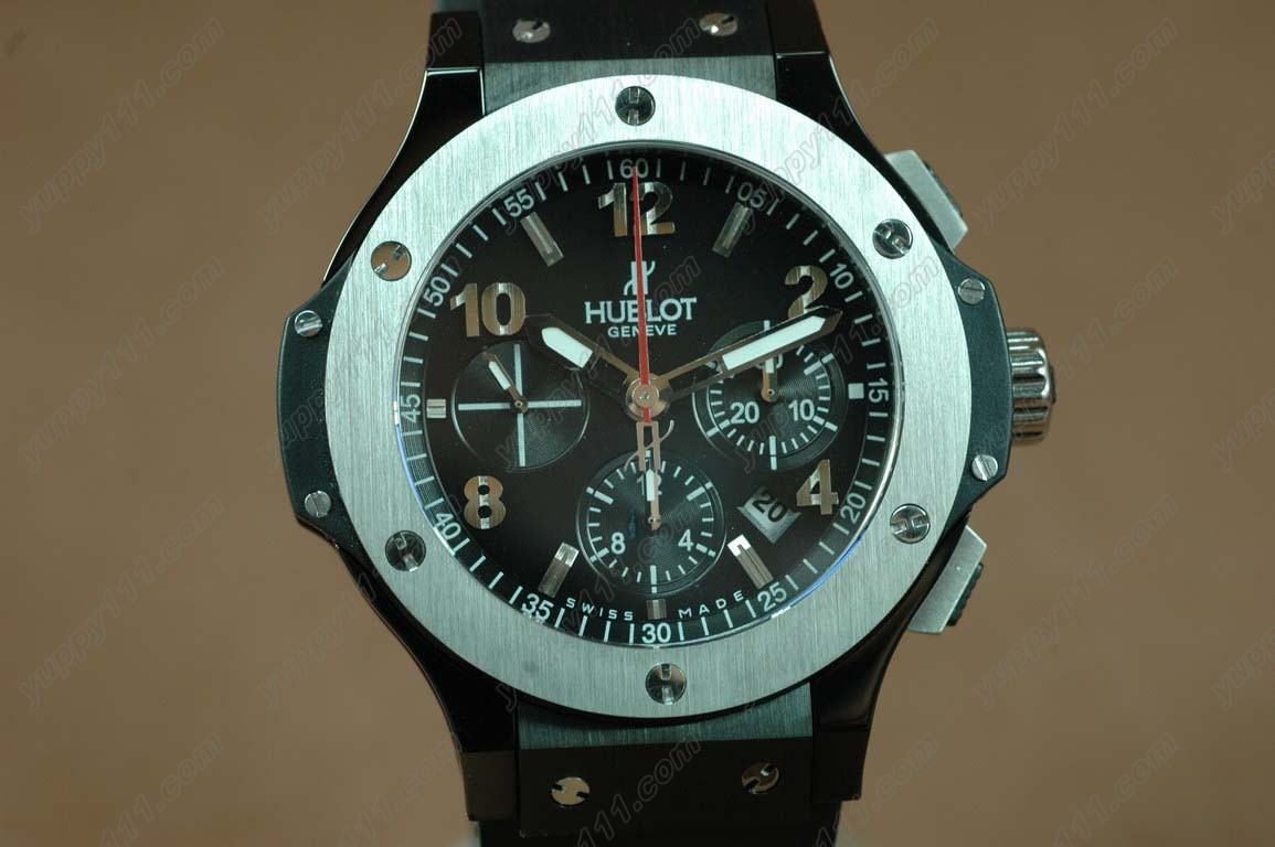 ウブロHublot Big Bang PVD/RU/SS Bel Black Asian Valjoux 7750自動巻き