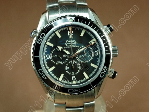 オメガOmega Planet Ocean 45.5 Chrono SS/SS Blk/Bez/Wht 7750 Mod自動巻き