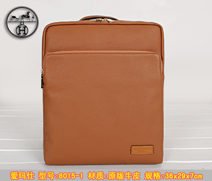 エルメスコピー HERMES バッグ 2014春夏新作 original leather メンズ 両肩バッグ イエローオークル 8015-1