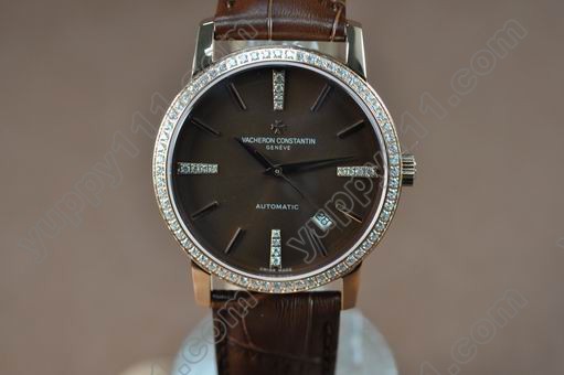 ヴァシュロンコンスタンタンVacheron Constantin Patrimony RG/LE/Diam Brown Swiss Eta 2824-2自動巻き