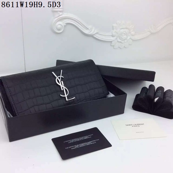 サンローランコピー 財布 Yves Saint Laurent 2024春夏新作 アリゲーターマット レディース 二つ折り長財布 8611-4