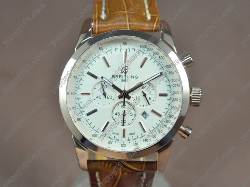 ブライトリングBreitling Transocean Chrono RG/LE White dial Jap-OS20クォーツストップウォッチ