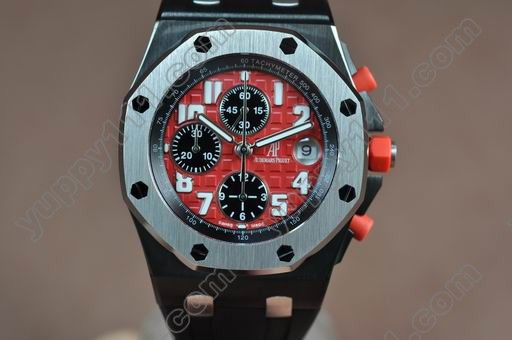 オーデマ・ピゲAudemars Piguet Royal Oak Chronograph SS/RU FI Red A-7750 Sec@12自動巻き