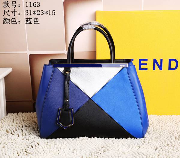 2014秋冬新作 フェンディコピーバッグ FENDI 高品質 本革 通勤·通学 マルチカラー レディース ハンドバッグ ブルー 1163-2