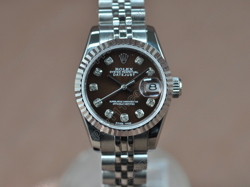 ロレックスRolex DateJust 25mm SS/Brown Swiss Eta 2671-2 Auto自動巻き