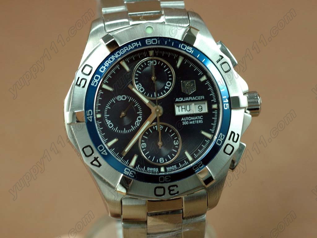 タグホイヤーTag Heuer Aquaracer Chrono DayDate SS Blue A-7750 28800bph自動巻き