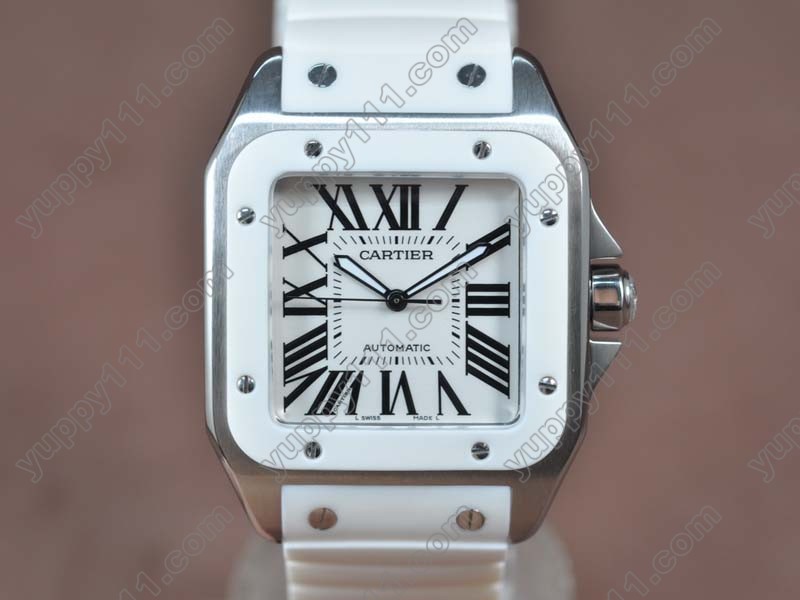 カルティエCartier Santos 39mm SS/RU White dial A-2824-2自動巻き