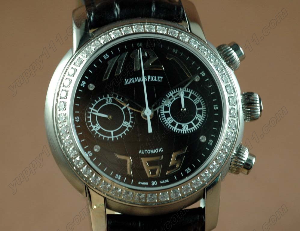 オーデマ・ピゲAudemars Piguet Globe Chronograph Diam SS/LE Black Asia 7750自動巻き