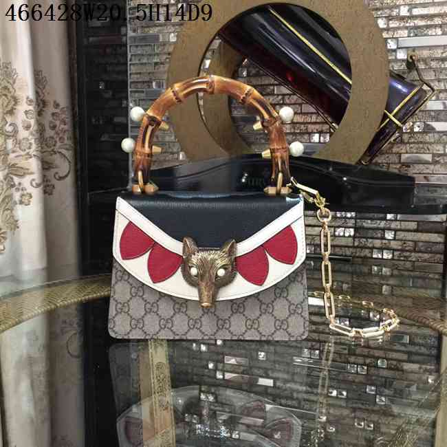 偽物グッチ バッグ GUCCI 2024新作 パールシリーズ バンブーハンドバッグ 466428-1