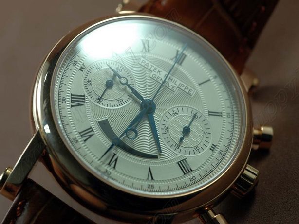 パテックフィリップPatek Philippe Power Reserve RG/LE White Asian 7750 Chrono手巻きストップウォッチ