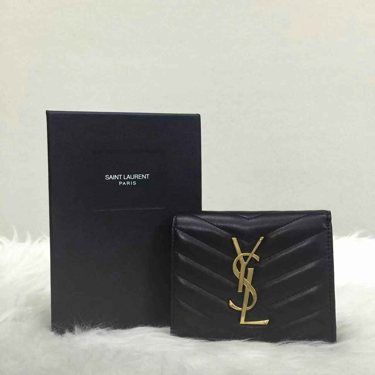 サンローランコピー 財布 2024秋冬新作 Yves Saint Laurent レディース コインケース 三つ折財布 2220-5