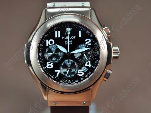 ウブロHublot MDM Chronograph RG/RU Black Jap Quartzクオーツストップウオッチ