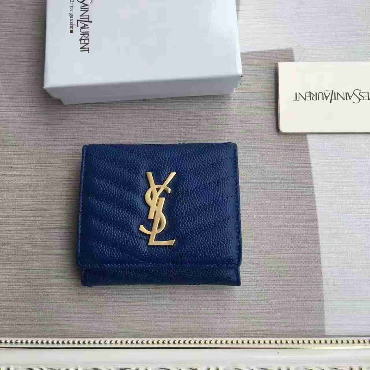 サンローランコピー 財布 Yves Saint Laurent 2024最新作 人気 小銭入れ レディース 三つ折財布 350501-2