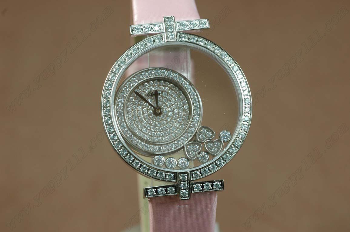 ショパールChopard Watches Happy Diamonds Ladies SS Case Pink Strap Swiss Quartz