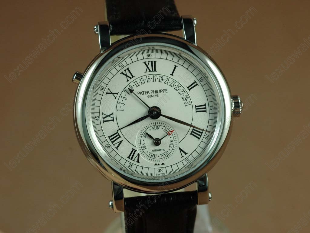 パテックフィリップPatek Philippe Calastrava Classic SS Case White Dial Black Strap Japan Automatic自動卷き