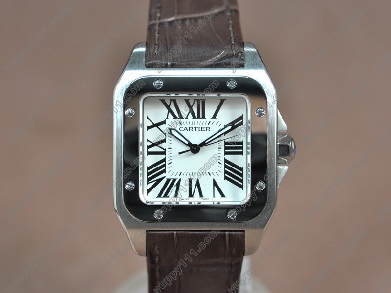 カルティエCartier Santos Ladies SS/LE White dial Swiss Ronda-763クォーツ