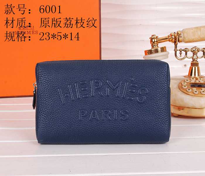 エルメスコピー バッグ 2014春夏新作 HERMES メンズ トリヨンクレマンス ファスナー 財布 クラッチバッグ ブルー h6001-3