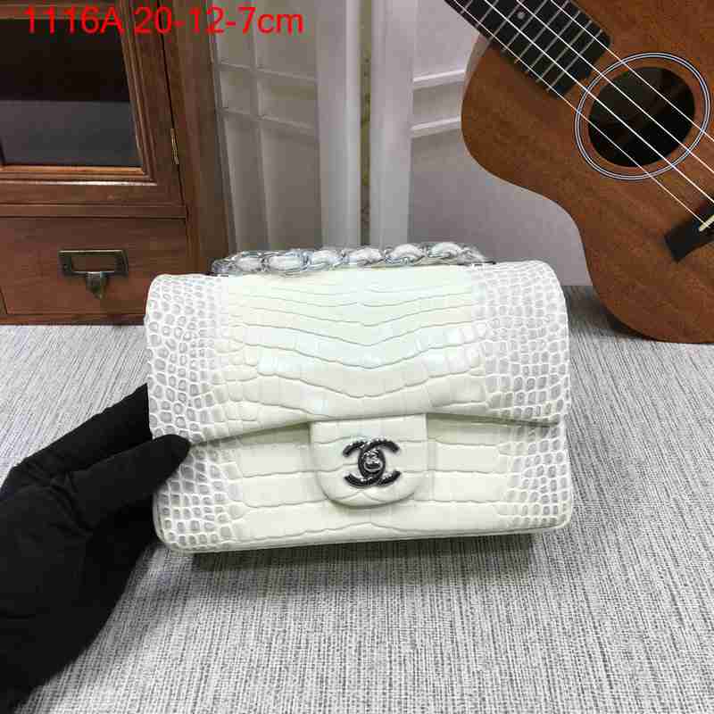 偽物シャネル バッグ CHANEL 2024新作 アリゲーター チェーンショルダーバッグ シルバー金具 chbag1116A-3